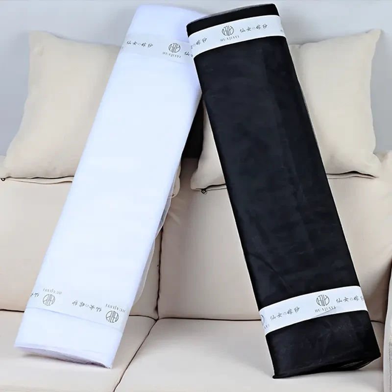 仙女纱水晶纱雪纱大黑纱鲜花包装材料节日场景布置婚礼装饰黑色