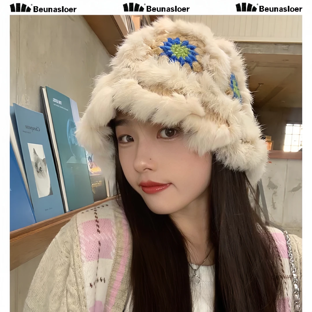 秋冬季渔夫帽女甜美可爱百搭显脸小毛线帽保暖防寒醒狮帽