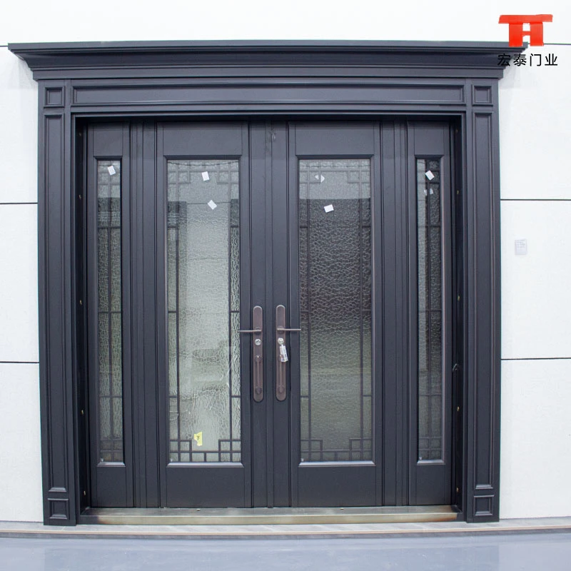 别墅大门入户门防盗门锌合金大门农村自建房大门四开门私人定制