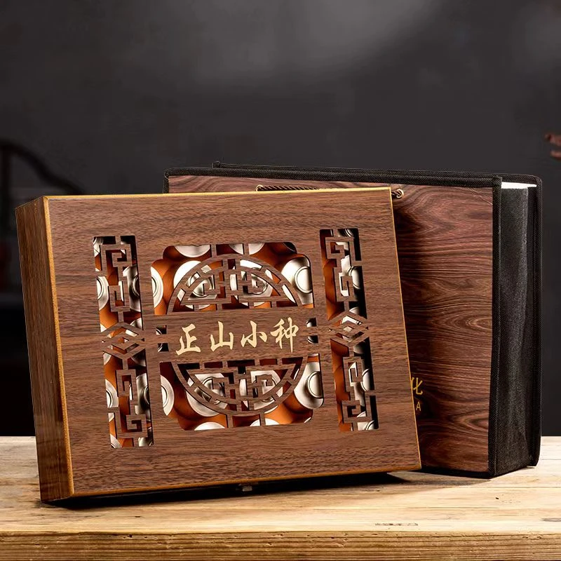 【老周有好茶】节日送礼武夷红茶正山小种茶叶30罐花窗实木礼盒装