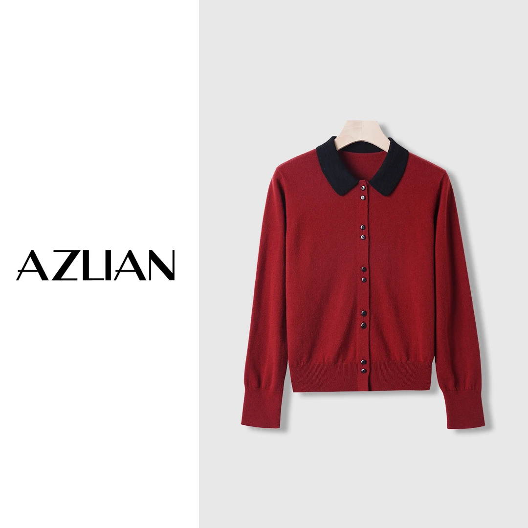 【陈大可专属】秋冬新款翻领羊毛衫女纯色长袖针织开衫 PX-1816