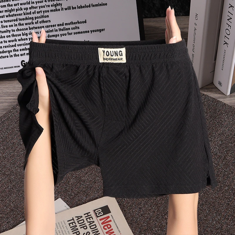 秋冬新款男士棉质阿罗裤宽松透气家居裤休闲运动短裤简约时尚睡裤