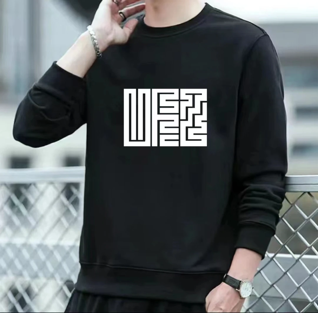 【加绒加厚】 8524秋冬新款潮流休闲打底宽松百搭圆领卫衣