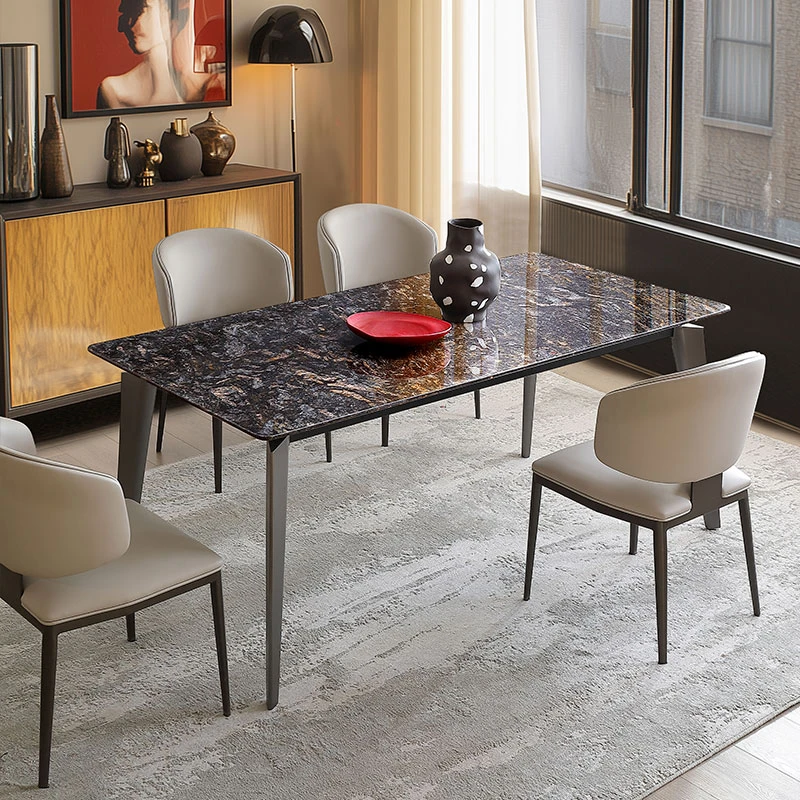 玛速北欧轻奢意式家用后现代餐台奢石餐桌餐椅吃饭桌简约餐厅饭桌