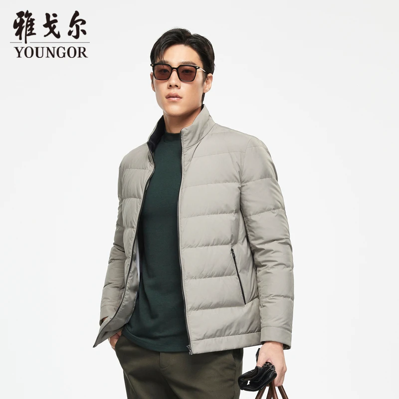 【90白鸭绒】雅戈尔冬季新款立领男士休闲保暖短羽绒服429973ZB