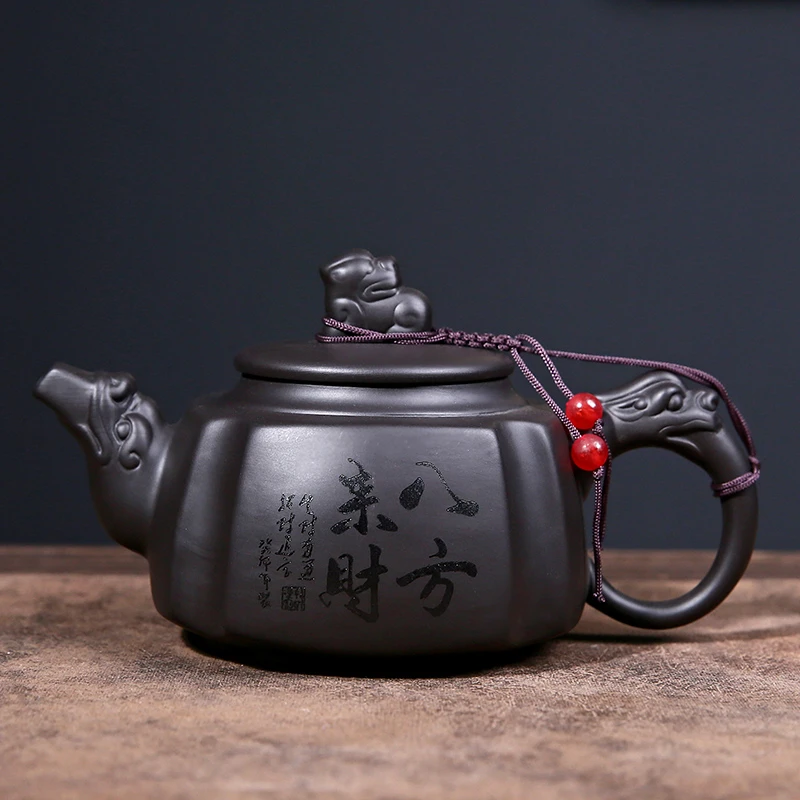 原矿紫砂300ml泡茶壶家用中式四方壶陶瓷西施壶定制旅行专用logo