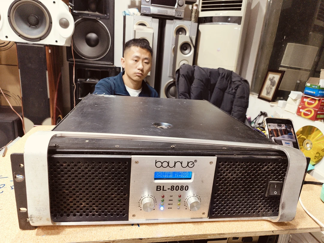 9新  二手   BL-8080后级功放，成色差（出声，需要维修，不带线材）