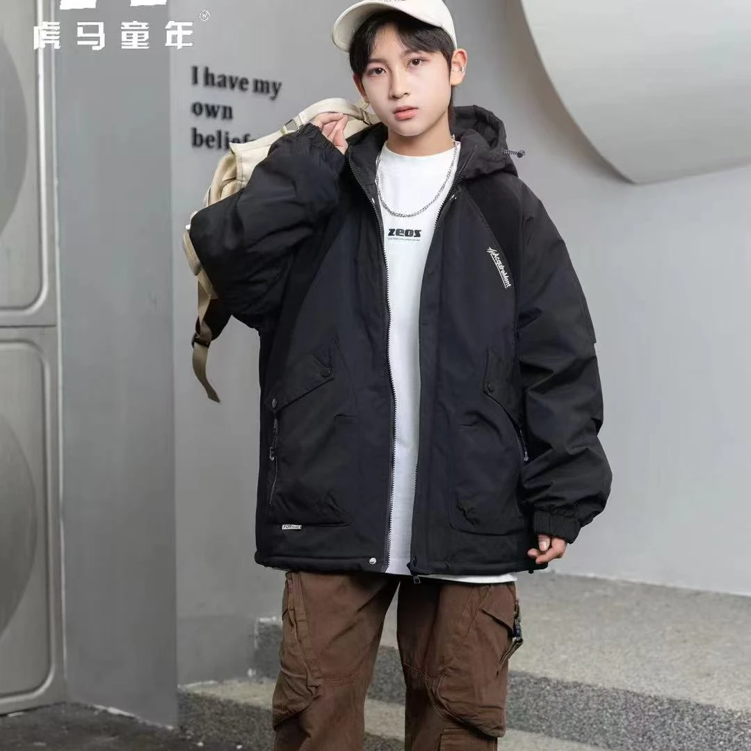秋冬新款男大童加棉休闲外套虎马23057