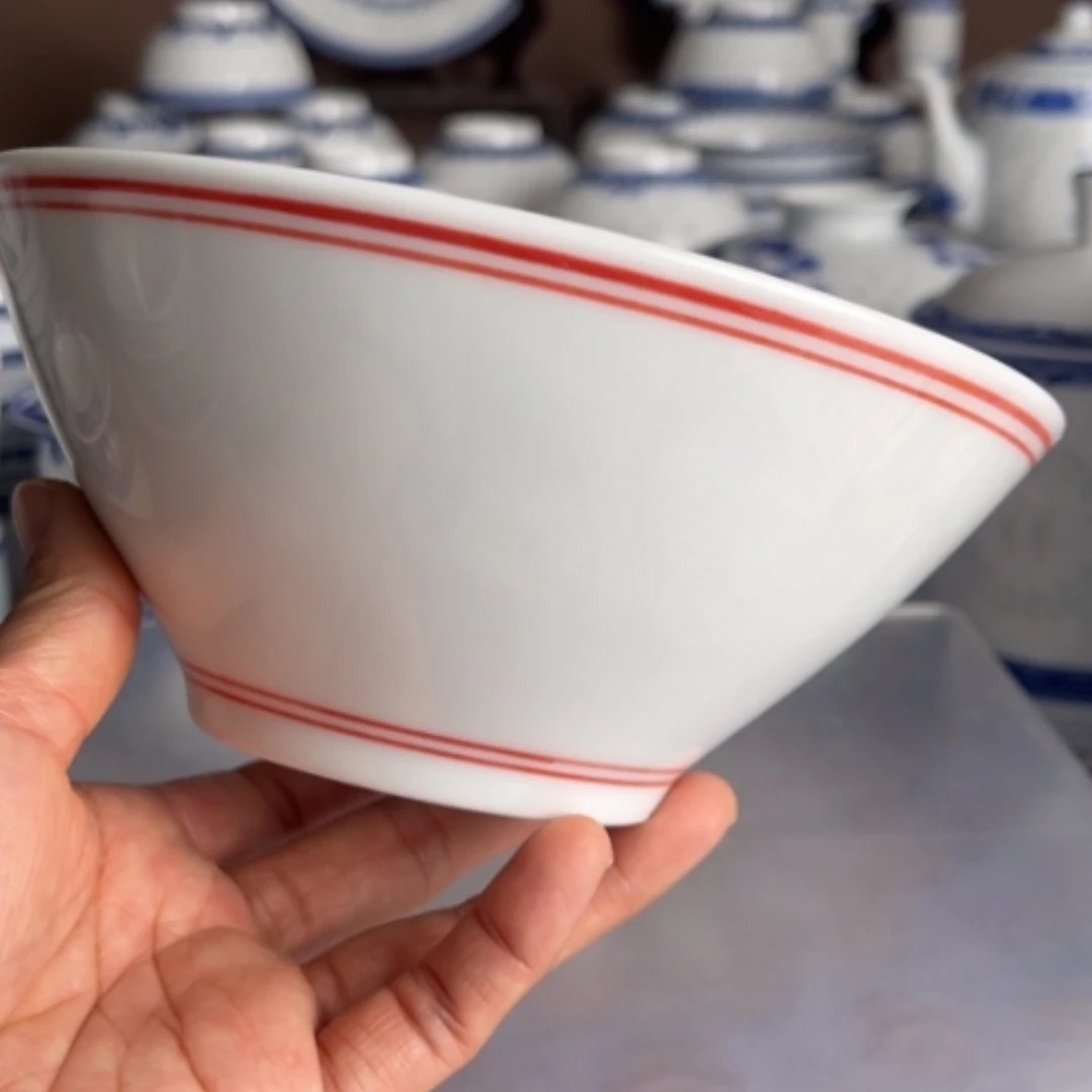 【闪购商品】陶瓷碗6英寸斗笠红