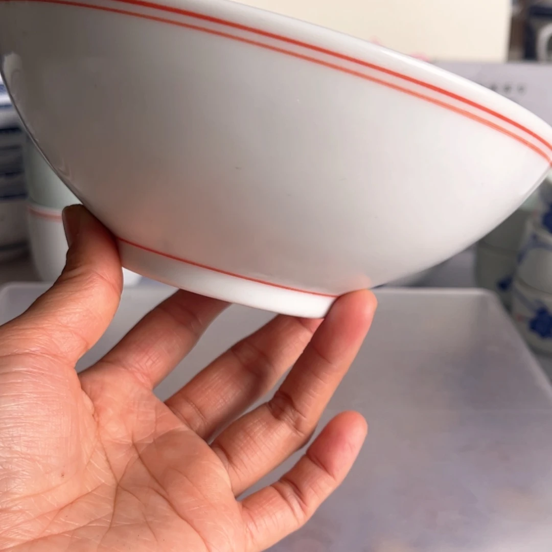 【闪购商品】陶瓷碗6英寸兰边碗红