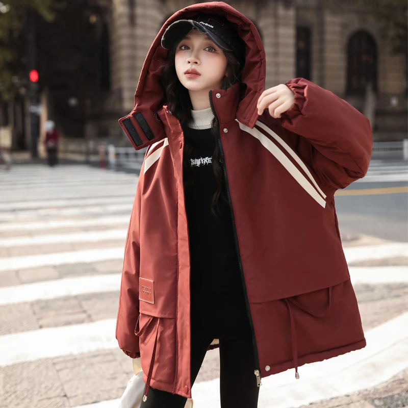 女童外套冬装2024新款洋气棉衣大童秋冬款儿童冬季加绒韩版派克服