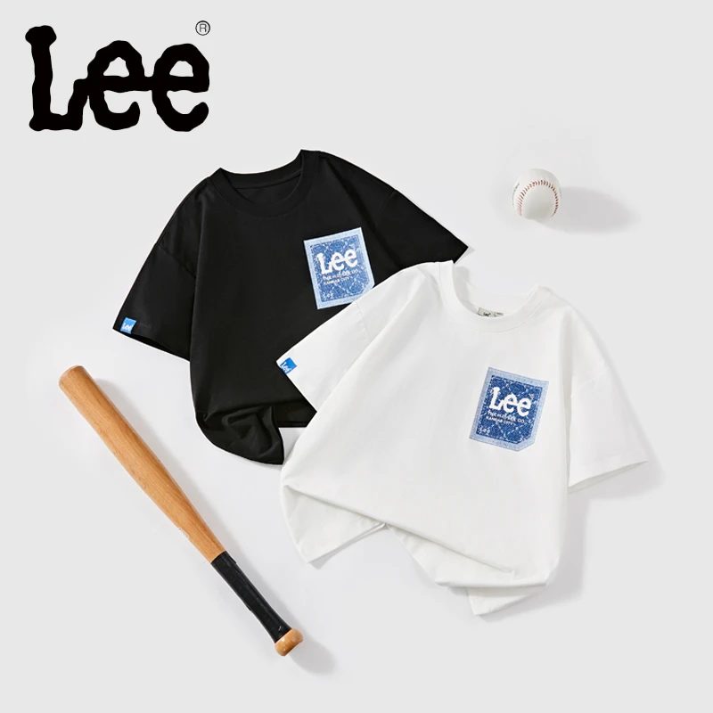 Lee kids夏季儿童T恤男孩女孩上衣宝宝孩子短袖男童女童高端童装