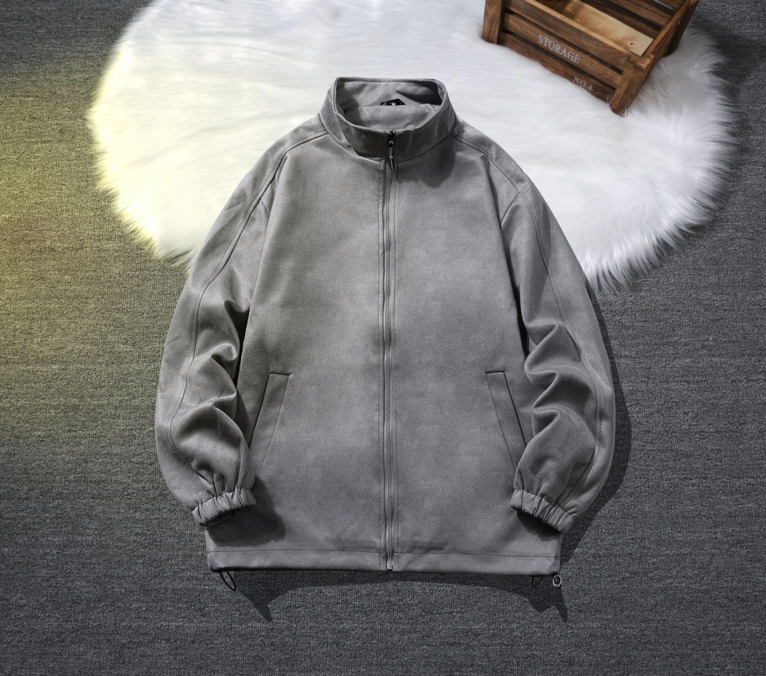 麂皮绒春秋款外套男行政夹克2025潮流痞帅休闲男款户外男士潮男装