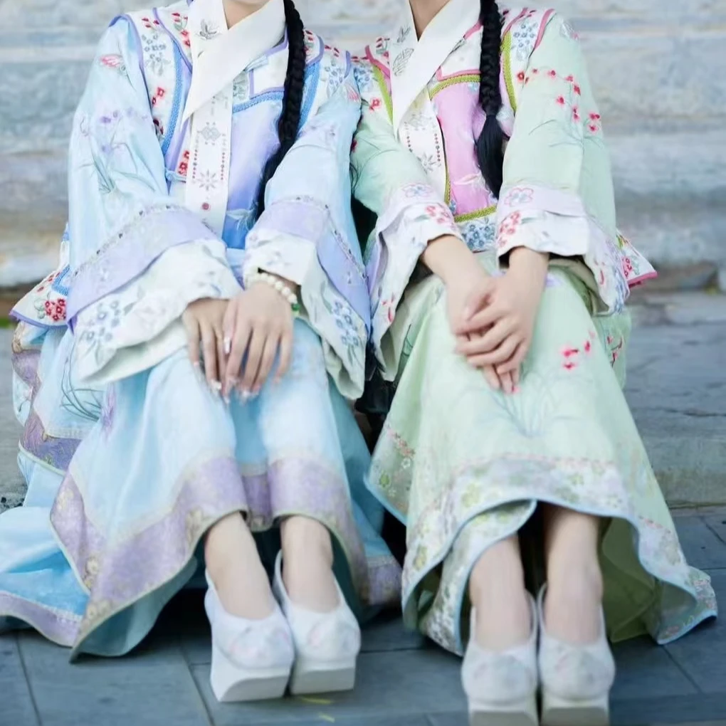 【兰若清嘉】复原感刺绣马甲氅衣套装小宫装