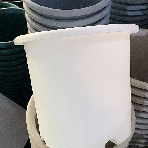 树脂四季盆6号无拖纯白5个