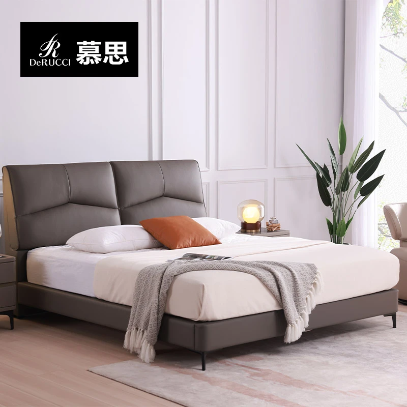 DE RUCCI/慕思真皮软包床简约现代大床主卧高端126款真皮婚床ks