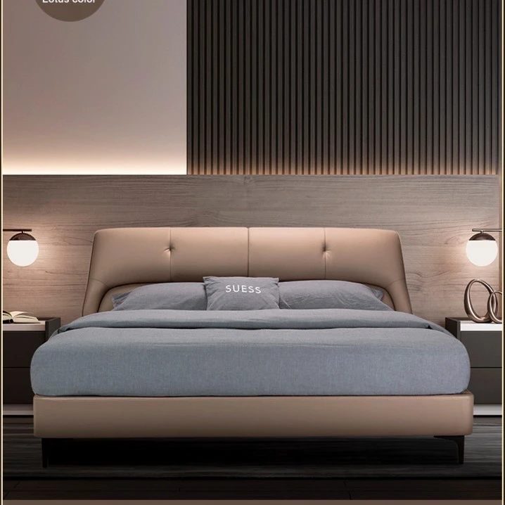 DE RUCCI/慕思皮床 埃菲尔北欧现代简约皮床软包床轻奢双人婚床