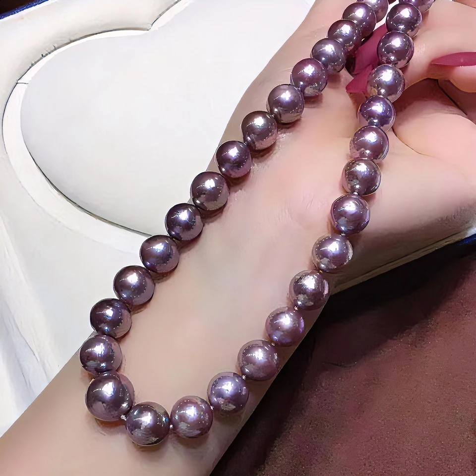 12mm紫色母贝珠全珠链
