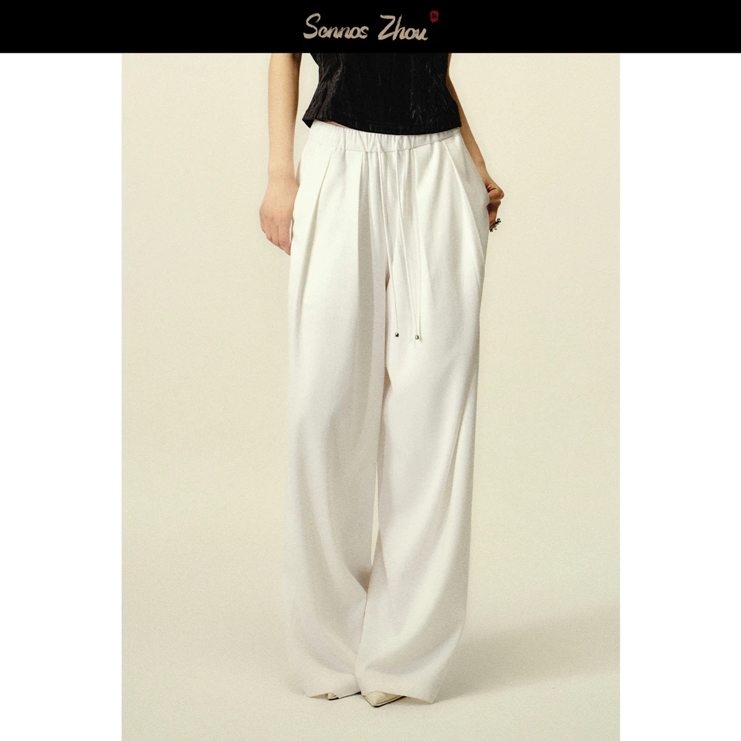 （裤子）sennoszhou惬意.松紧腰长长阔腿裤 A44044