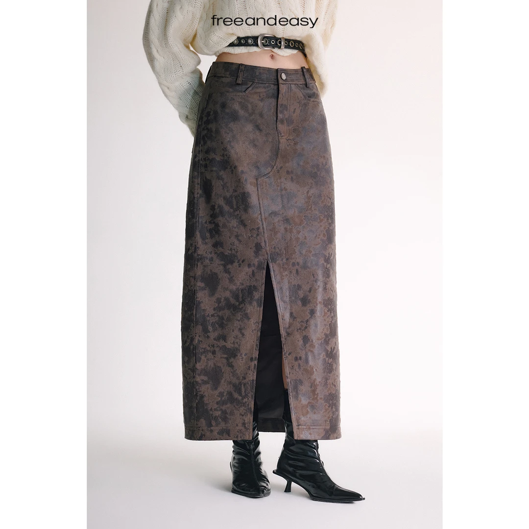 FAEfreeandeasy两幅面孔 微朋克长半裙 E43072