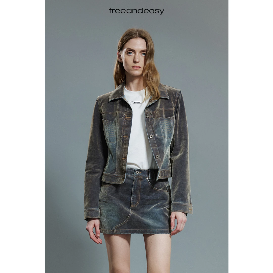 FAEfreeandeasy超速预警  植绒牛仔外套 B416016