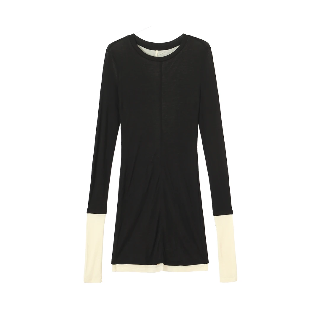 （长款）FAEfreeandeasy “共享快乐”双层撞色丝毛裙OPS B36055