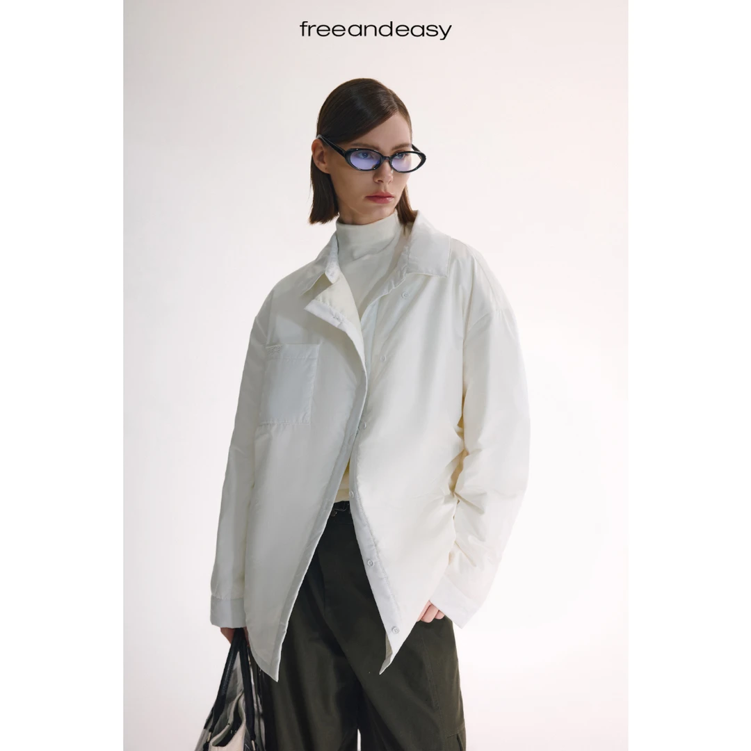 FAEfreeandeasykeep space  斜襟羽绒衬衣 B413005