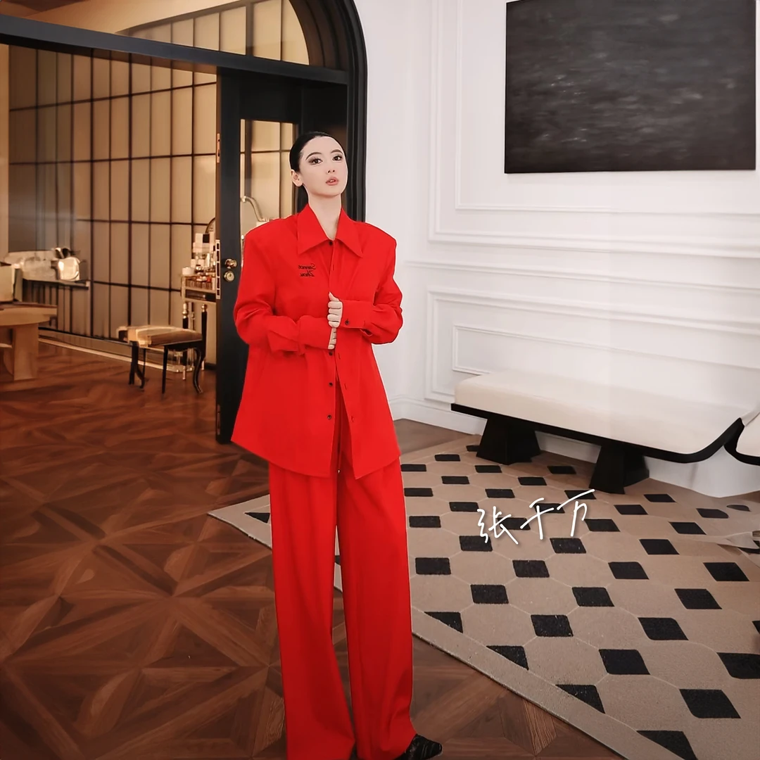 张千万 x sennos zhou惬意.松紧腰长长阔腿裤 A44044