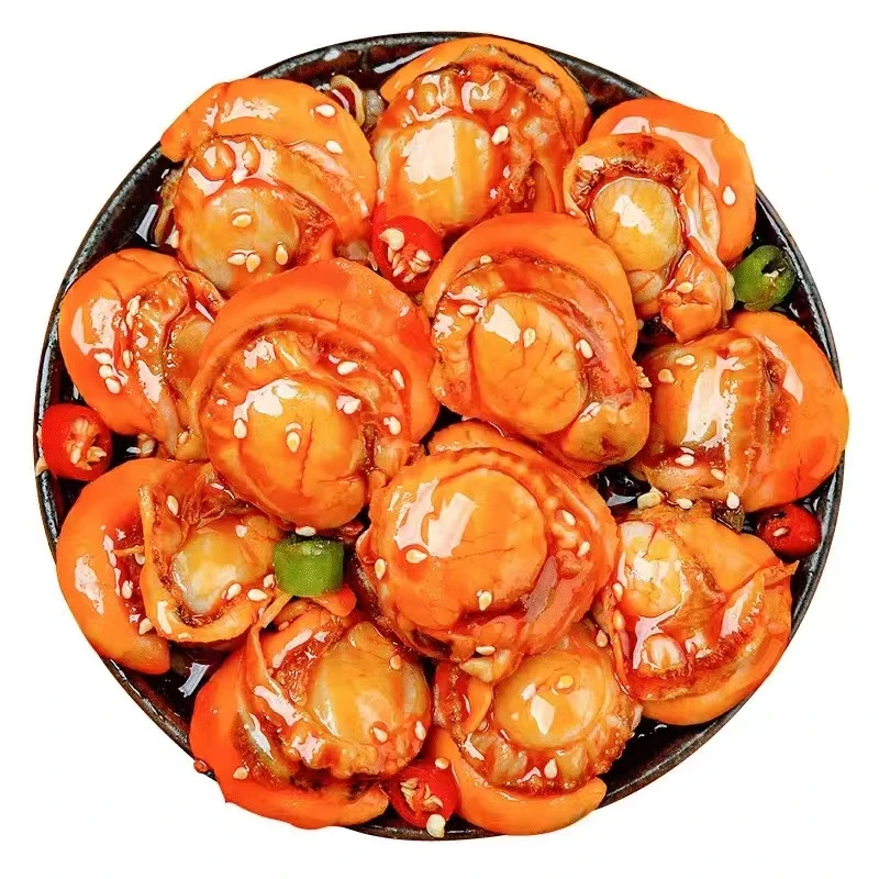 精选脆嫩麻辣扇贝肉现做冷盘即食小海鲜网红夜宵零食320g*2罐