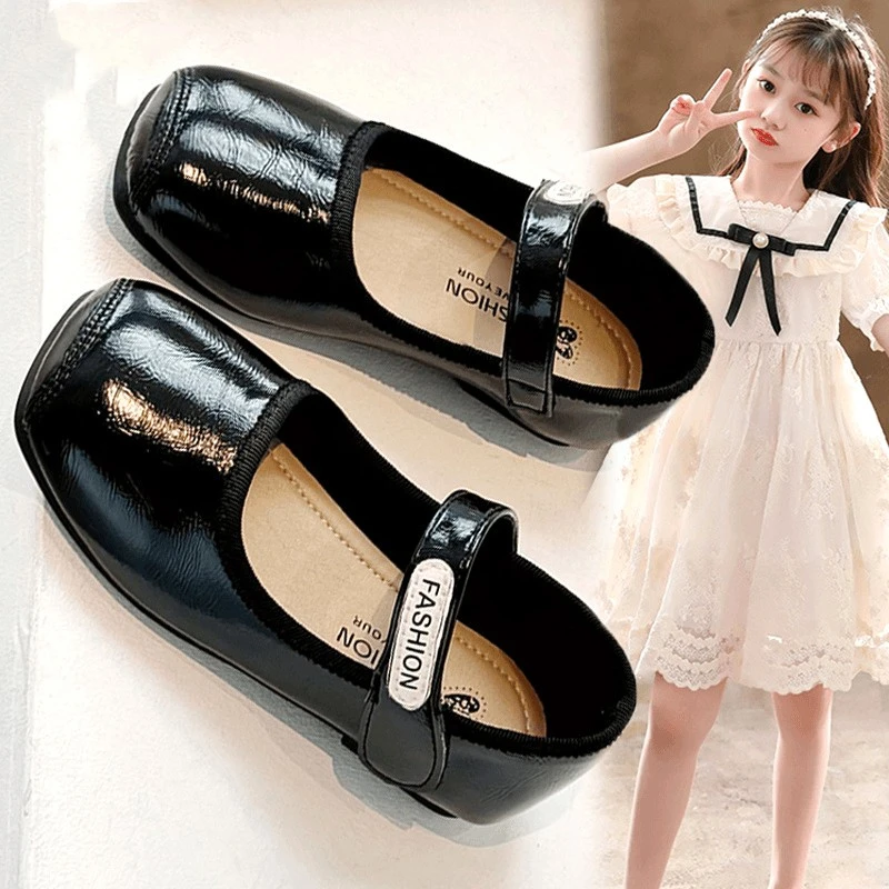 ABC 女童小皮鞋夏季2025新款儿童黑色舞蹈鞋中大童女孩公主单鞋潮