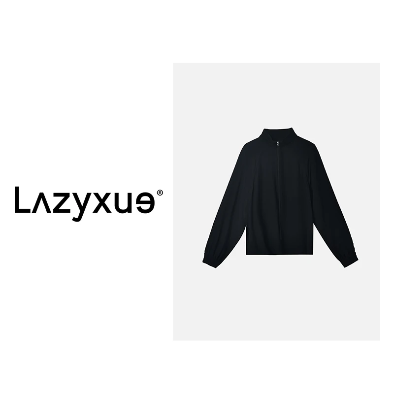 醋酸纤维设计师百搭休闲气质半高领女士简约长袖 V1013