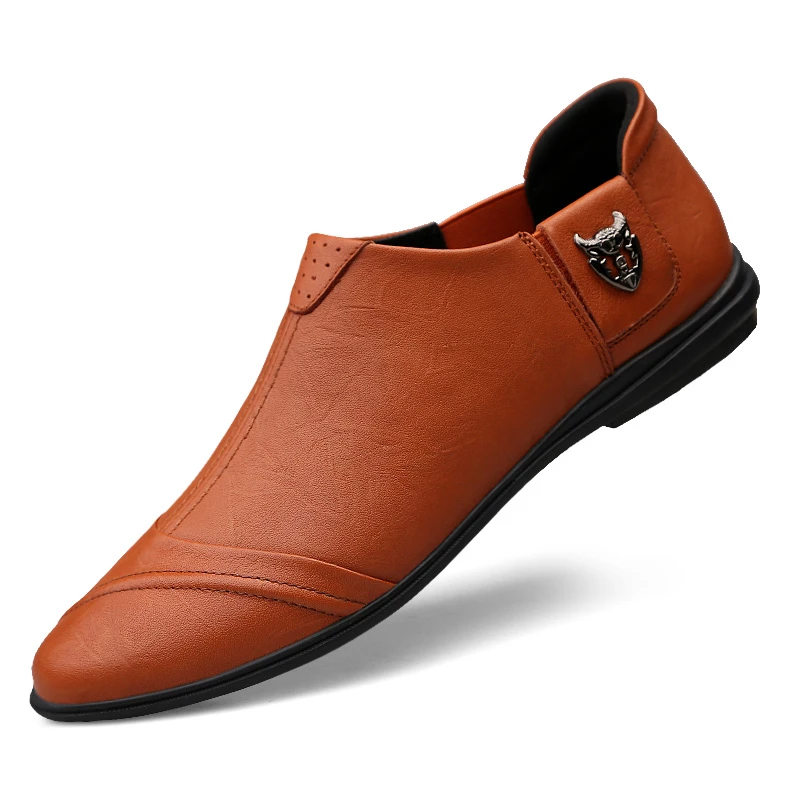 英伦男士皮鞋软底透气百搭商务鞋韩版时尚休闲鞋一脚蹬潮流驾车鞋