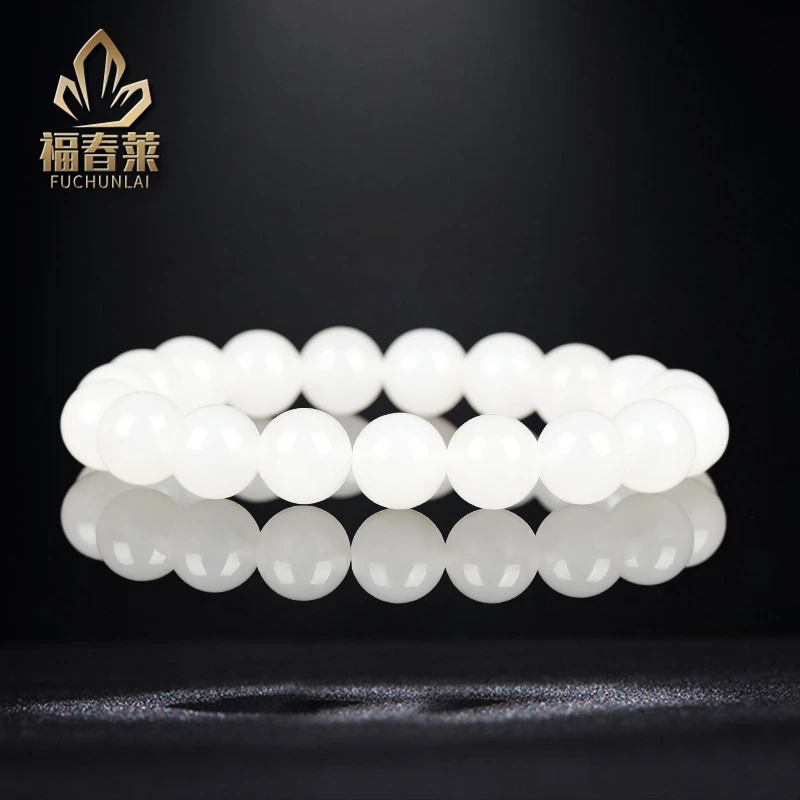 天然高冰和田玉单圈高端百搭简约经典款品质玉石814C17