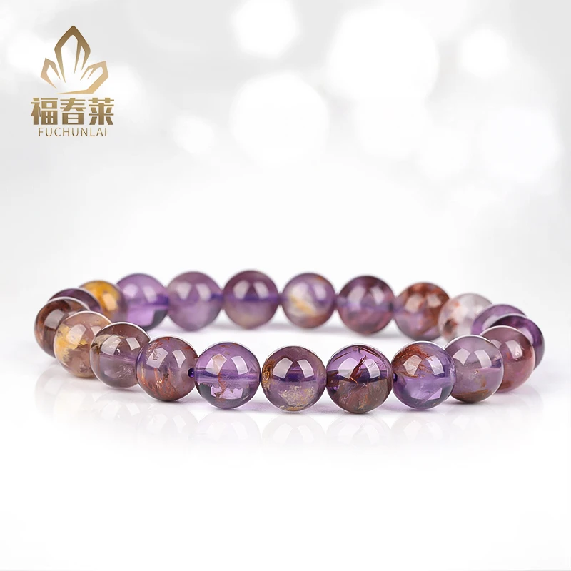 天然紫幽灵水晶单圈手链经典时尚气质简约百搭精致818C4