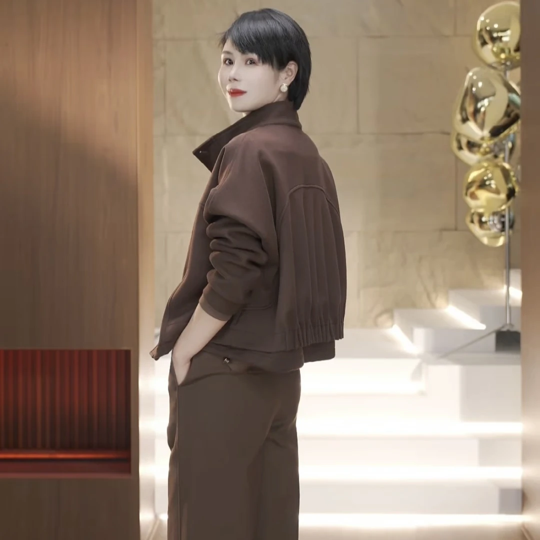 【渲渲推荐】HD-6336早秋气质时尚休闲修身短款夹克式立领外套