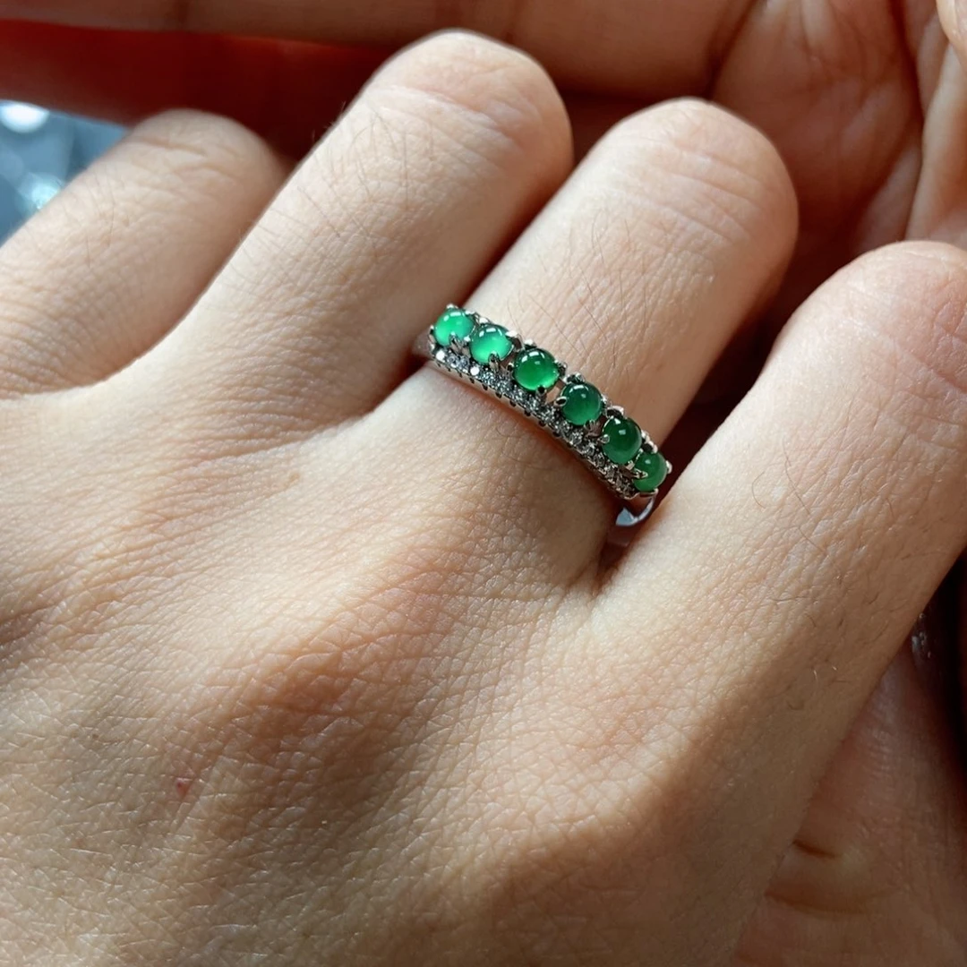 翡翠耳饰银S925镶嵌禾*翡翠首饰