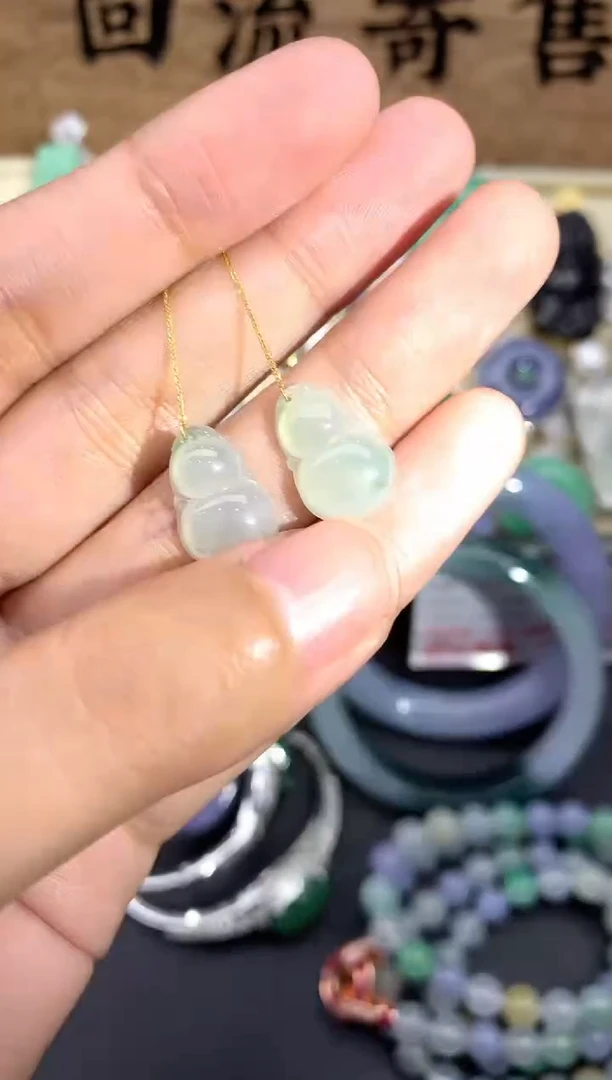 【闪购商品】翡翠耳饰18K金镶嵌49-中国好珍宝