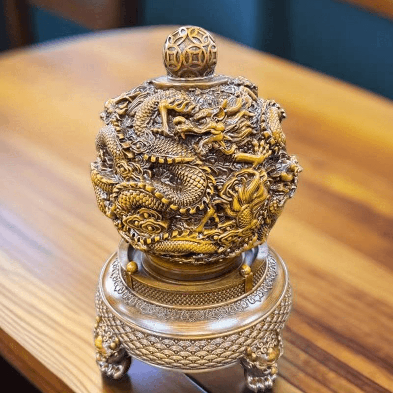 九龙乾坤鼎家居摆件长25高32