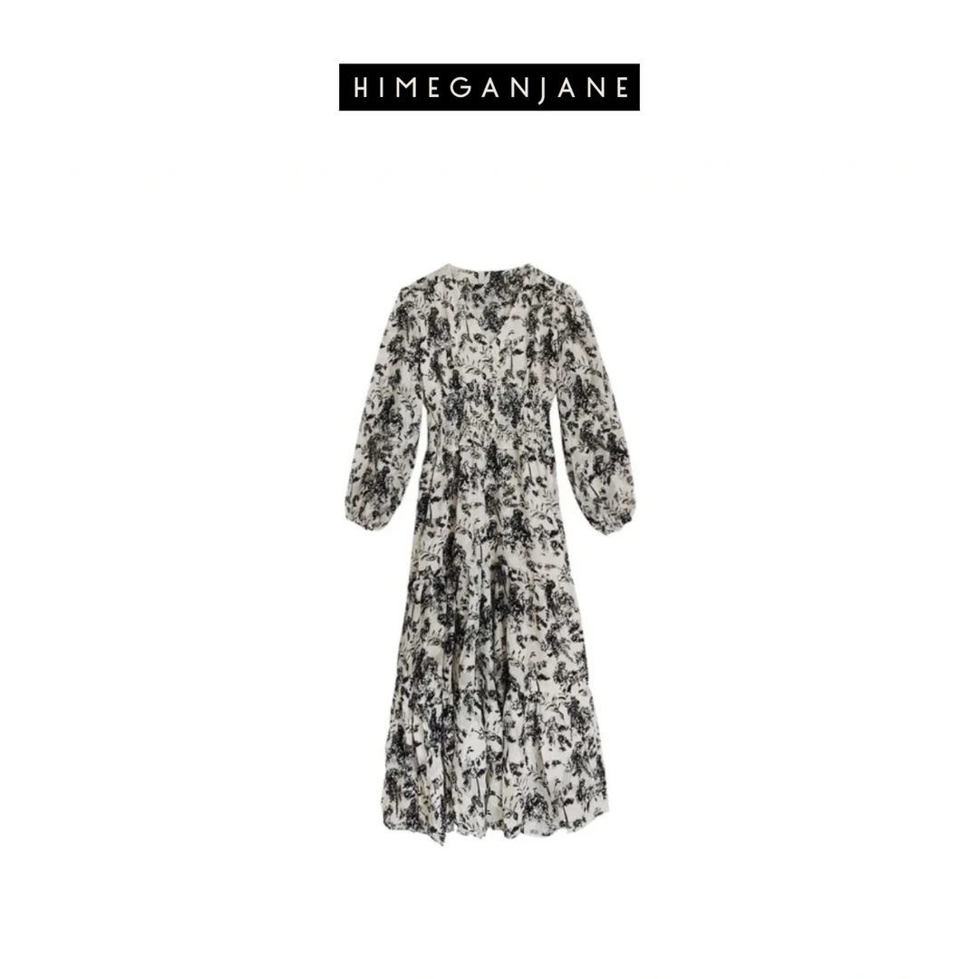HIMEGANJANE轻奢时尚法式碎花裙YM44-999