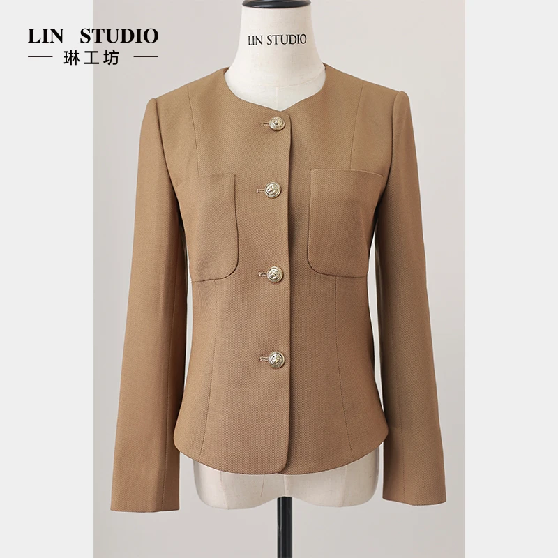【孤品，别还给我噢】琳工坊深卡其色外套唐琳设计师