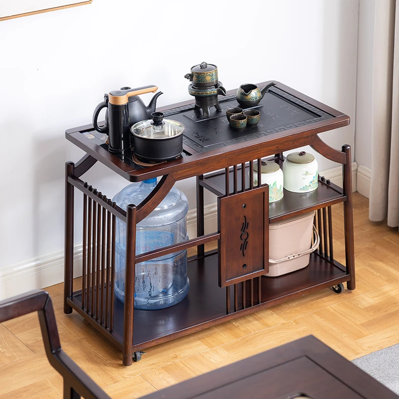 善茗和蕴茶几新中式家用泡茶桌可移动置物烧水台多功能茶车茶水架