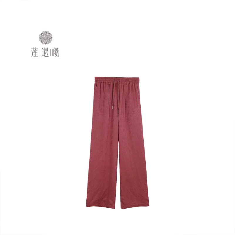 綪茷提花罗女式休闲裤莲遇曦时装24A70-614