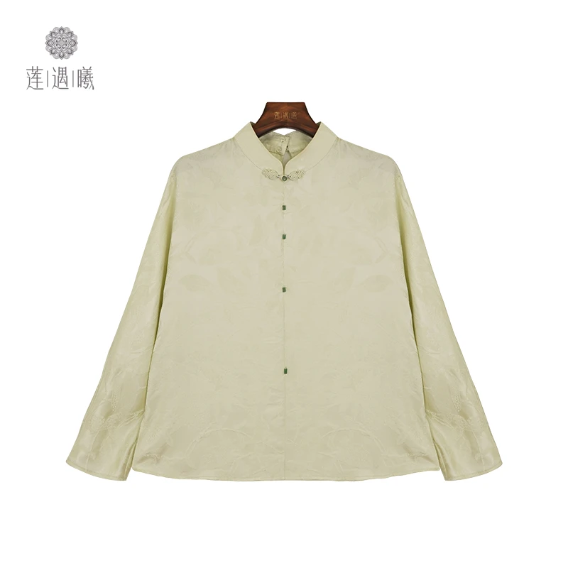 桑波缎提花女式中国风上衣莲遇曦时装1b271W