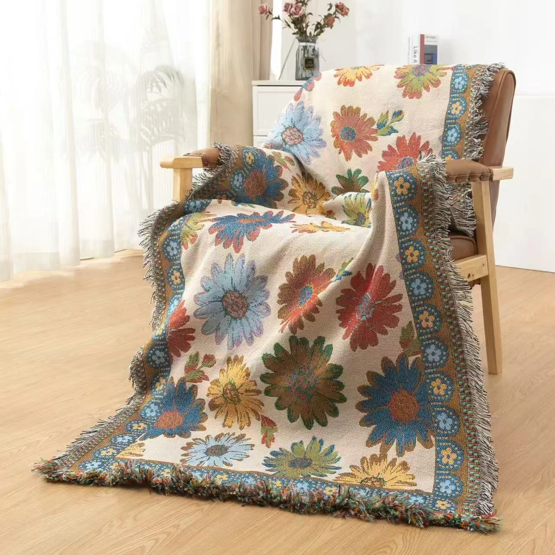 微瑕中太阳花沙垫带流苏尺寸【直播间实物为准】