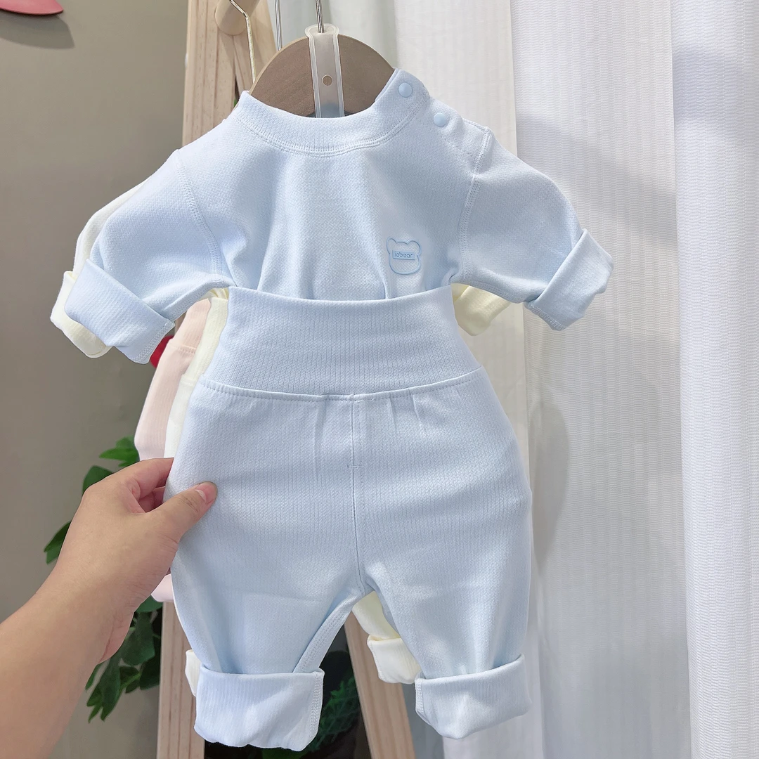 20359款加厚宝宝婴儿舒绒棉A类秋衣新生儿高腰护肚秋衣套装婴儿