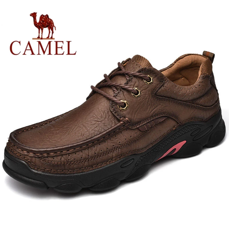 骆驼洲男鞋2024新款春头层牛皮休闲鞋男士真皮软底中年爸爸皮鞋男