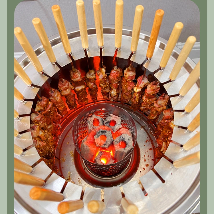 单双层室内外多用无烟烧烤桶木炭耐用炭烤闷烤加厚户外烧烤炉简单