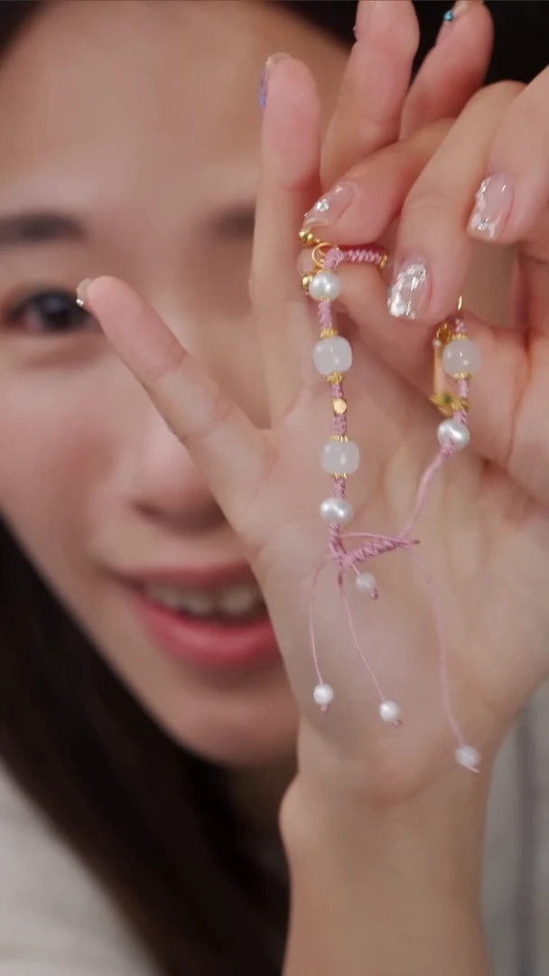 【闪购商品】和田玉手绳银S925镶嵌【柒甄选】白玉间隔粉手绳