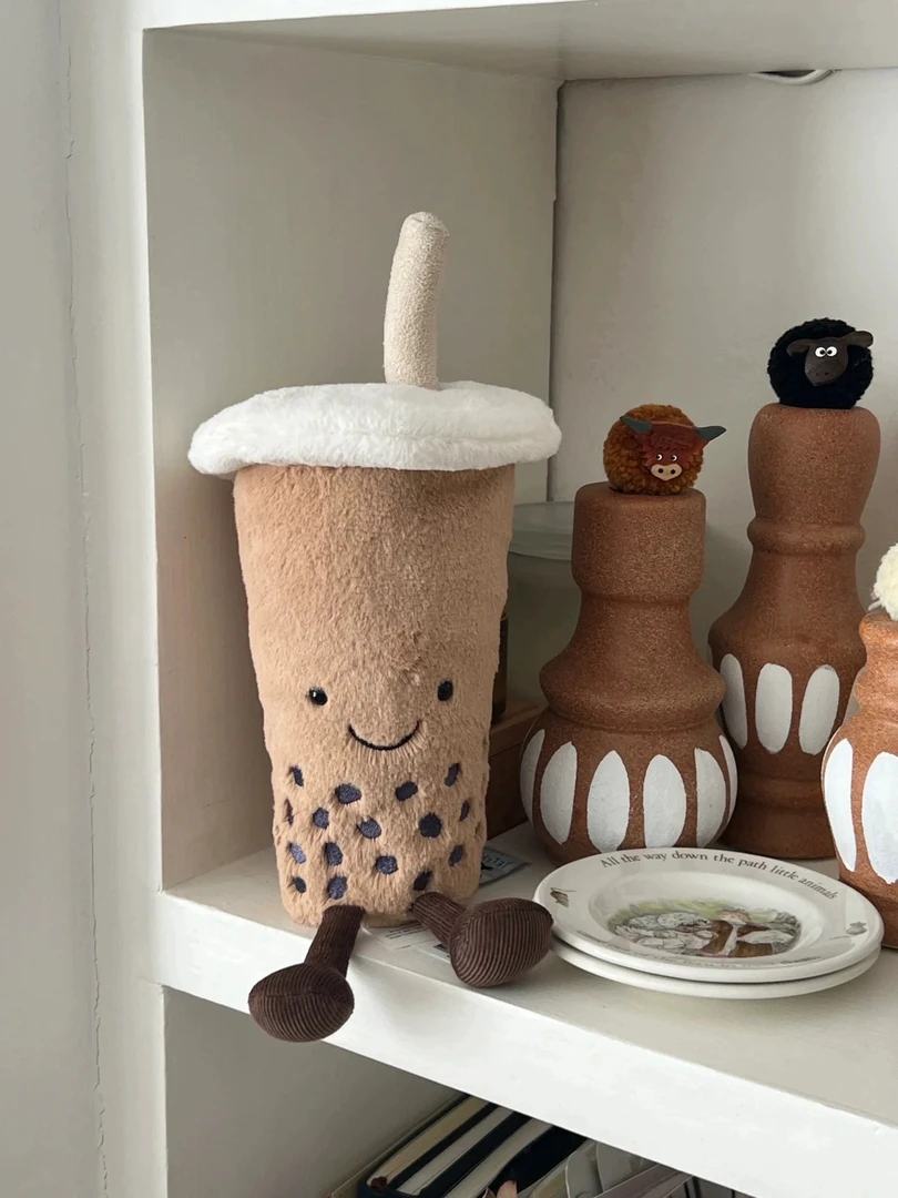 英国JELLYCAT新品趣味珍珠奶茶甜甜圈蛋糕软糯毛绒玩偶儿童送礼物