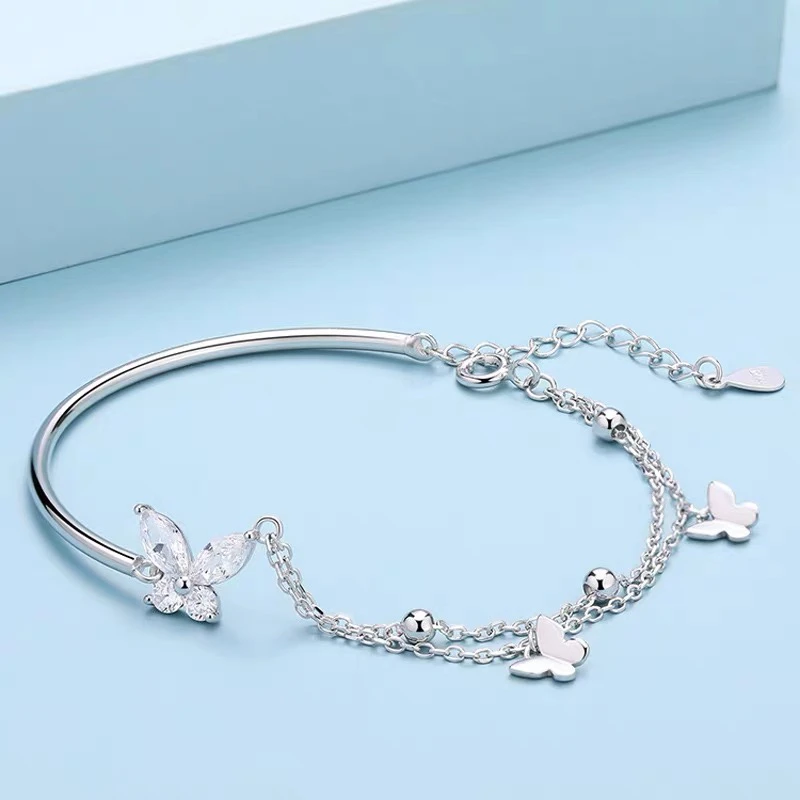 925银手链 蝴蝶手链女生轻奢小众精致镯子2024新款生日礼物送闺蜜